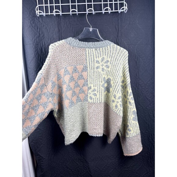 Moon + Madison Multiprint Comfy Sweater Spring Indie Artsy Chic Cute SZ S:NWT - Picture 3 of 7